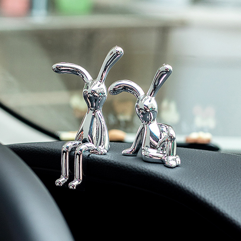 Car Accessories Oman - Scandinavian Long-eared Rabbit Statue Rabbit Ornament