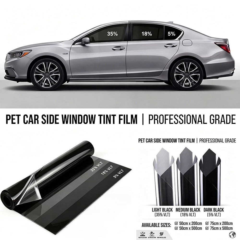 Tinted Window Film - 2m/5m 5/18/35 Percent VLT Car Window