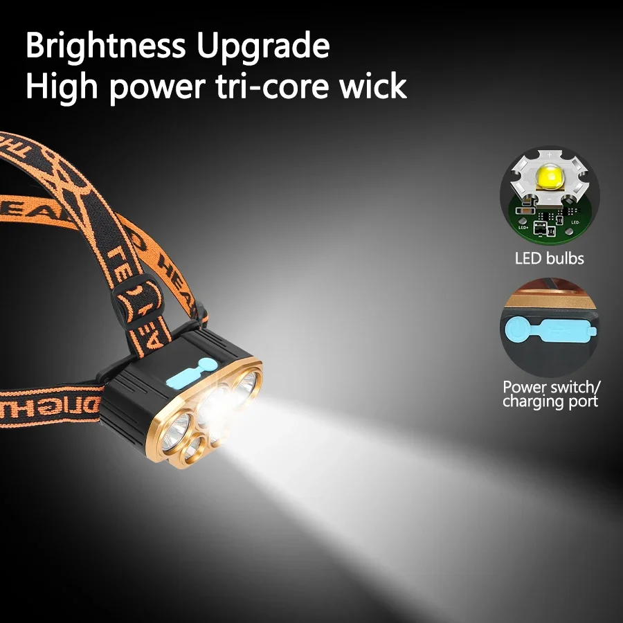 Rechargeable 5 LED Headlight U - Led Headlight Bulbs recension och pris