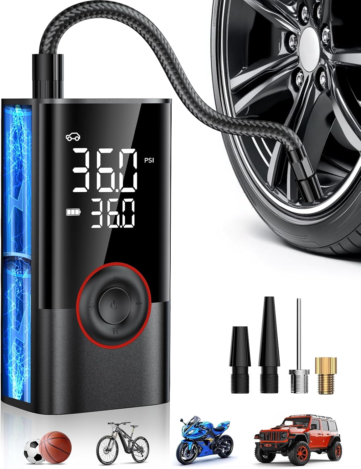 Portable Wireless Air Compress - Car Portable Tire Inflator recension och pris
